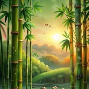 Sunset Serenity in Bamboo Forest